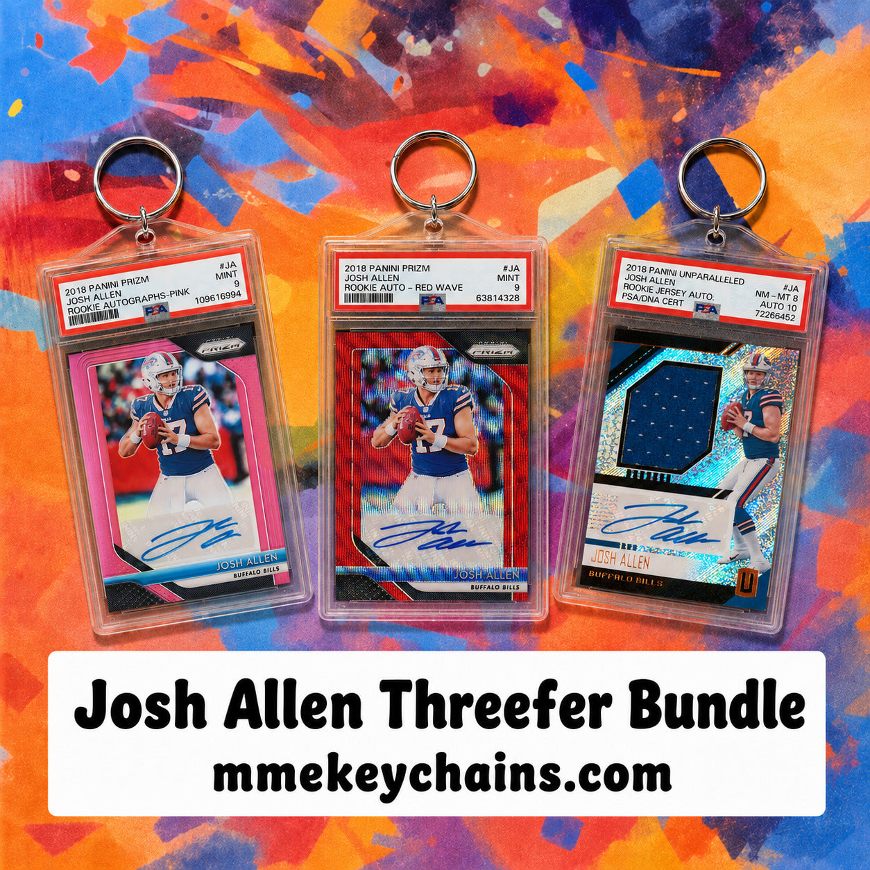 0009E Josh Allen Threefer Keychain Bundle Set 3 FBL FBL