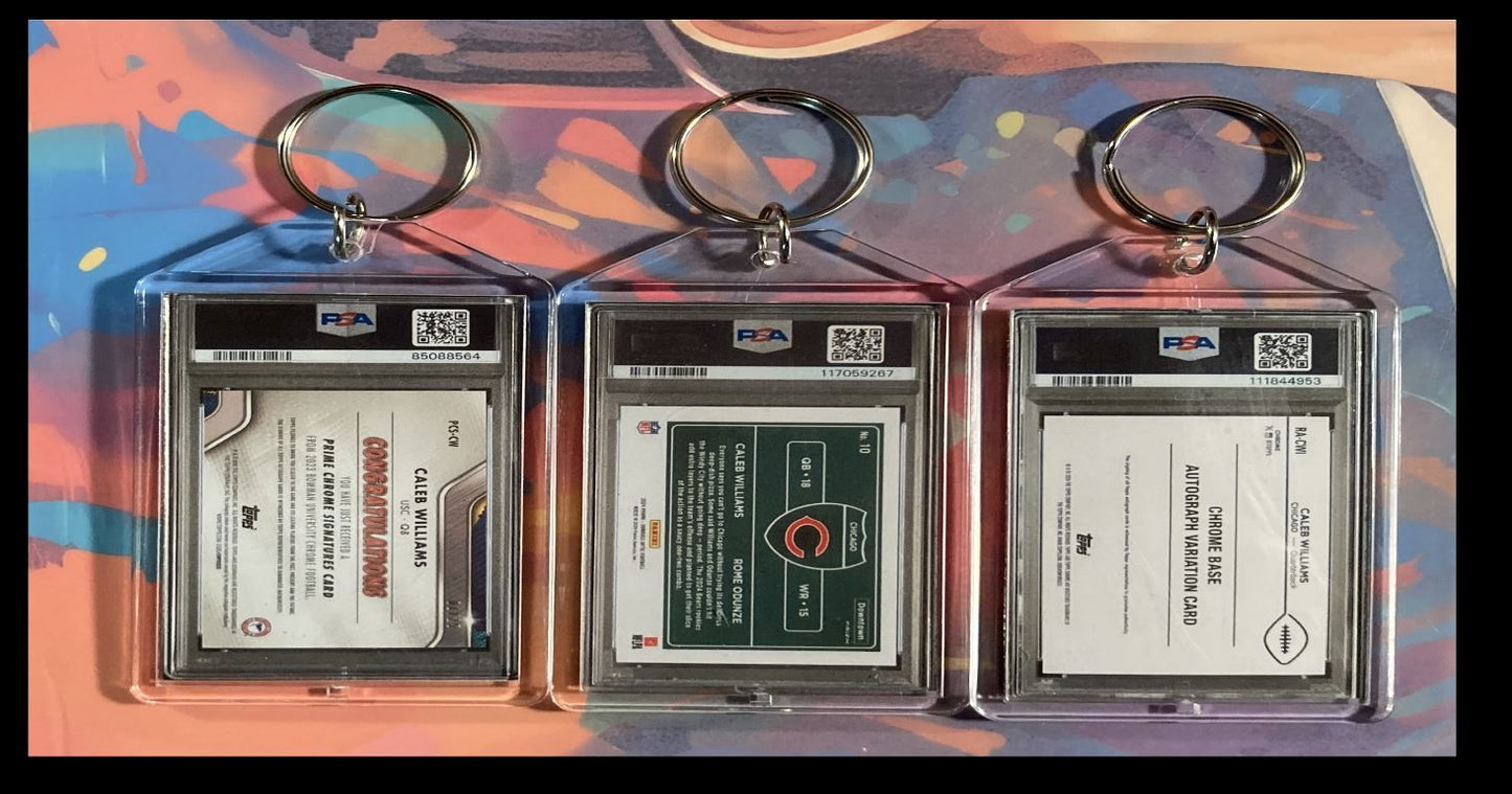 3149B Caleb Williams 3 Pack Bundle 3 Different Custom Novelty Keychains FBL