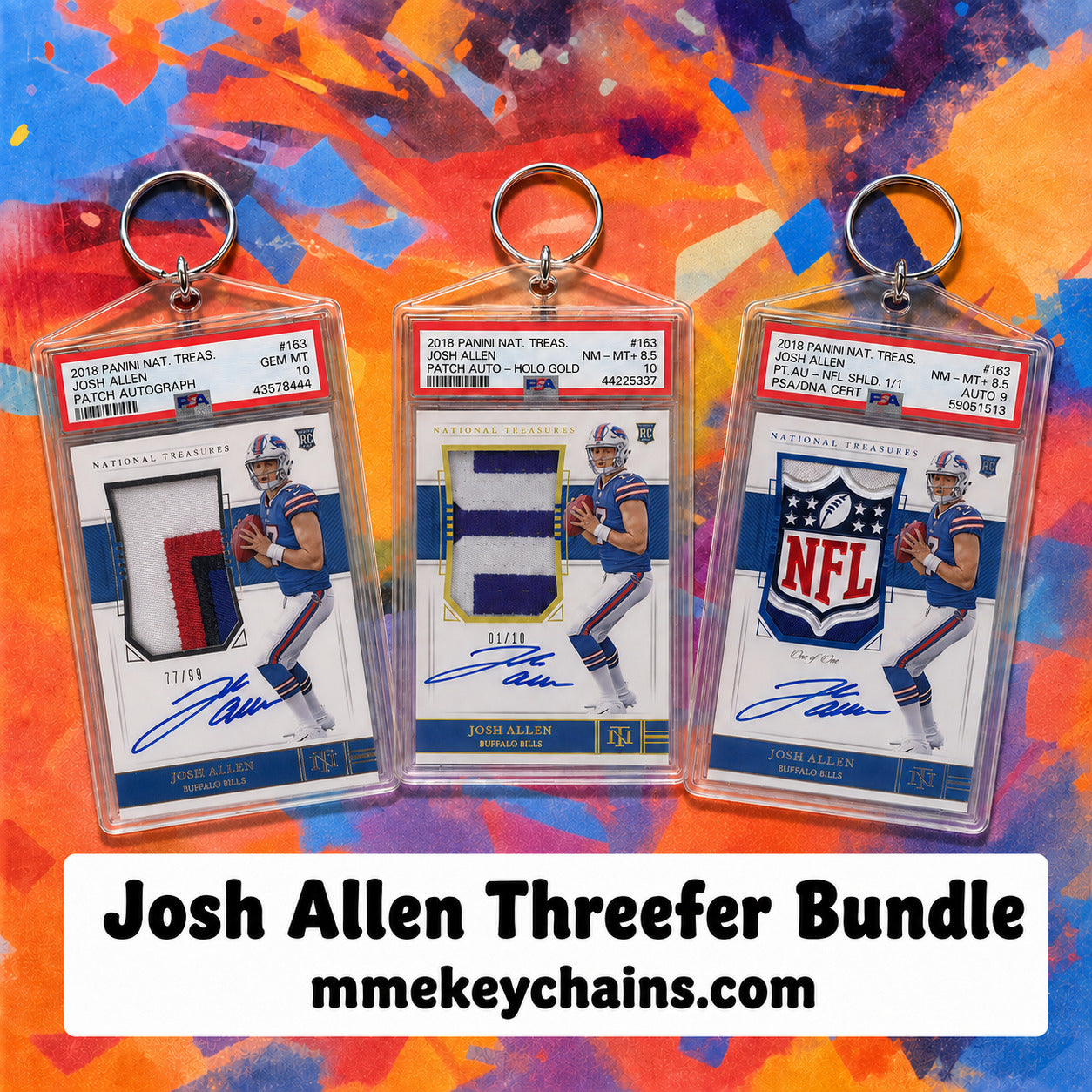 0009C Josh Allen Threefer Keychain Bundle Set 1 FBL FBL