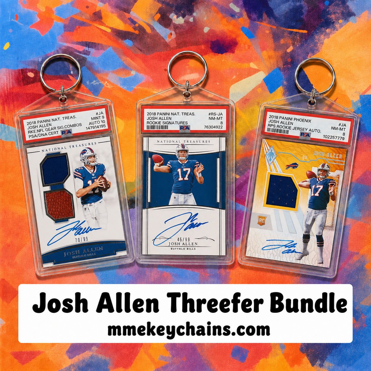 0009D Josh Allen Threefer Keychain Bundle Set 2 FBL FBL
