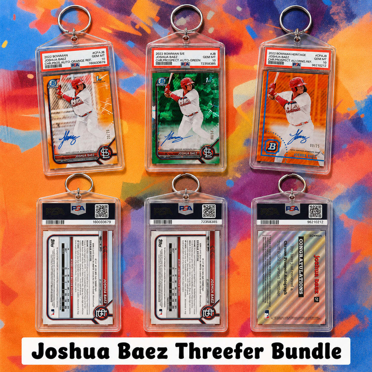 004 Joshua Baez Threefer Bundle 3 Custom Hand Made Keychains BBL