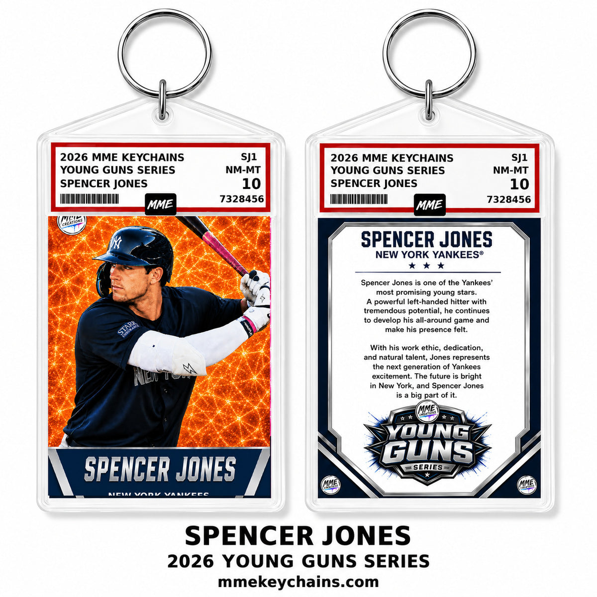 4271 Spencer Jones Young Guns Series Custom Acrylic Photo Keychain Orange2 Ice
