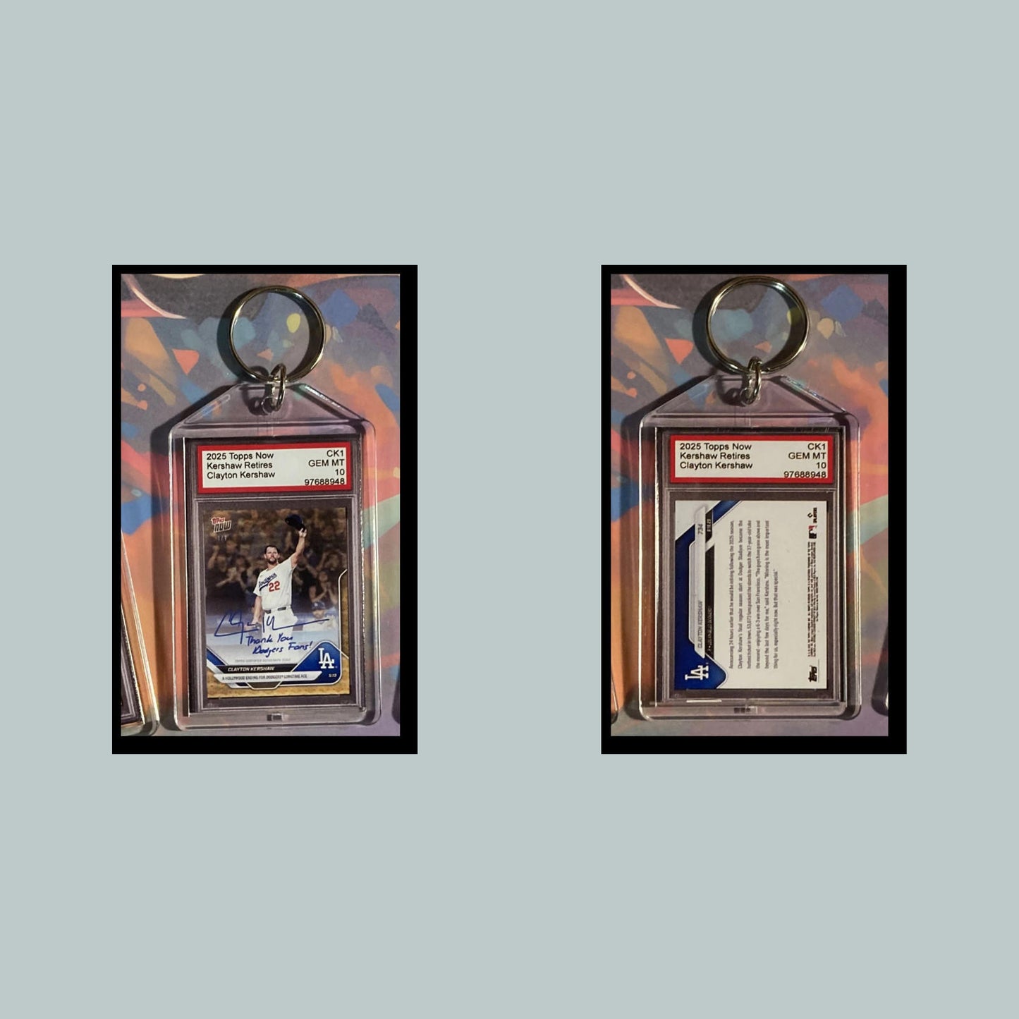 0565 Clayton Kershaw Retires 2025 Now Custom Made Keychain-Makes A Great Gift