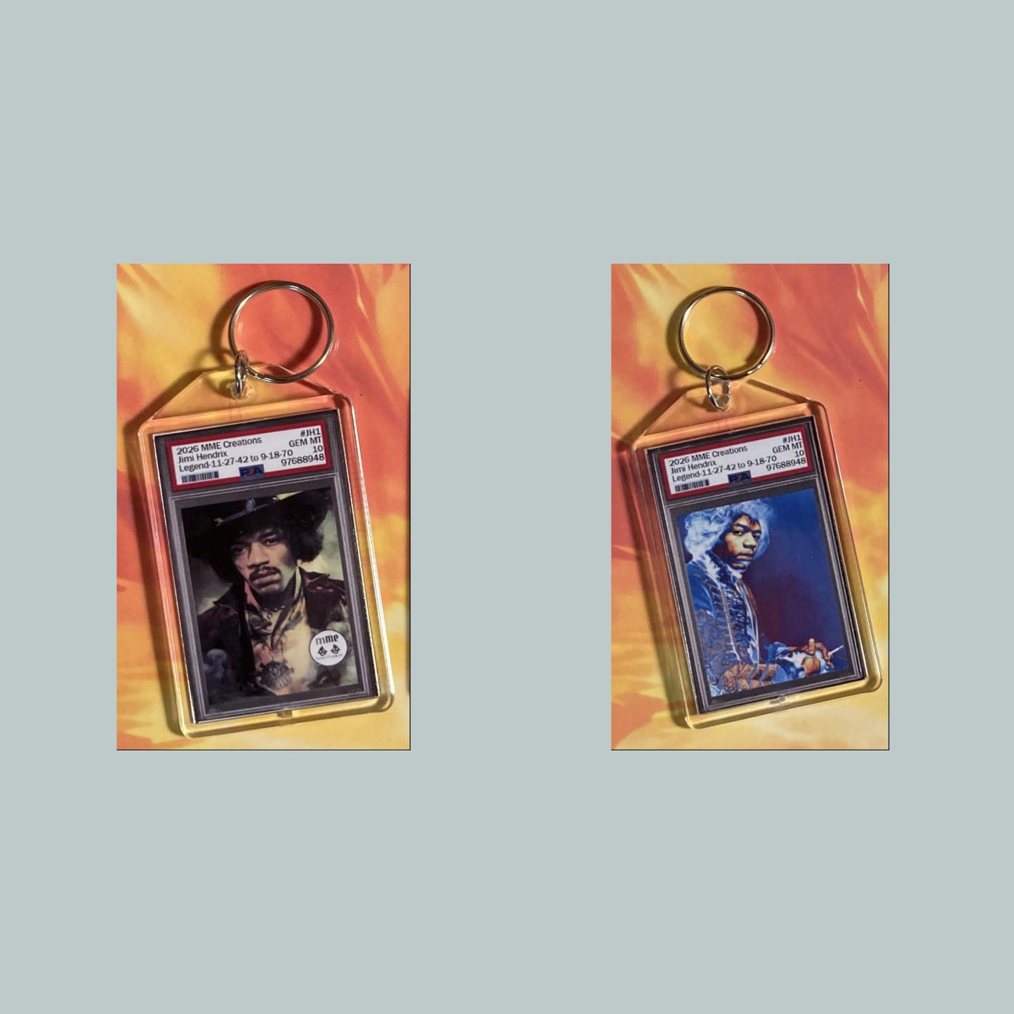 0788 Jimi Hendrix Mockup Custom Hand Made Novelty Keychain