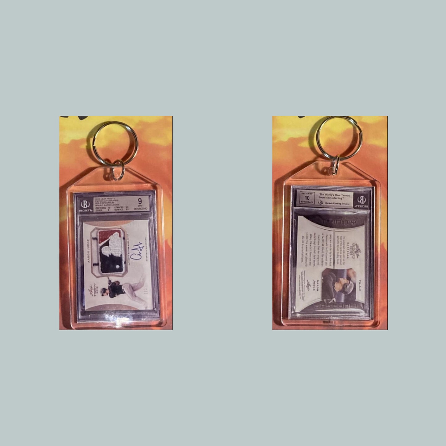 0637 Aaron Judge 2013 Leaf Trinity Logoman Patch Auto Custom Made Keychain