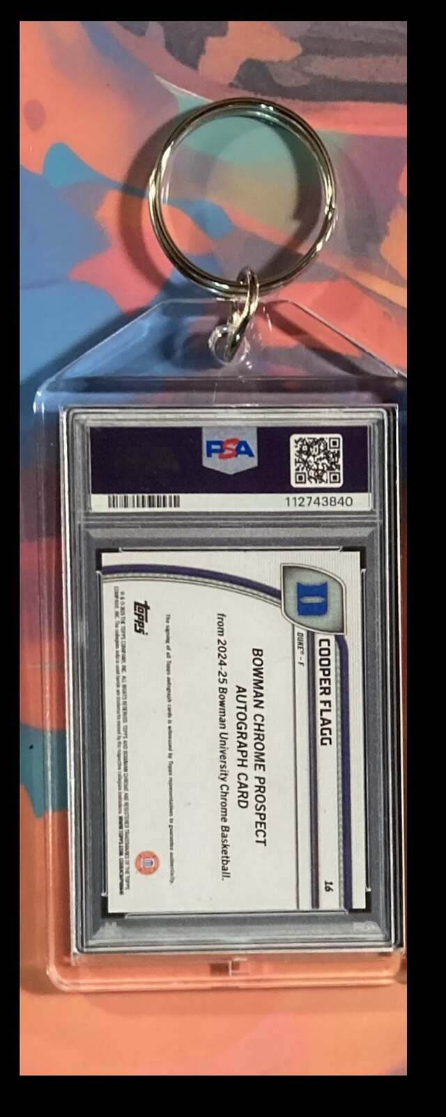 3076 Cooper Flagg 2024 Bowman Chrome U Auto Custom Keychain - Gift BKL KYC