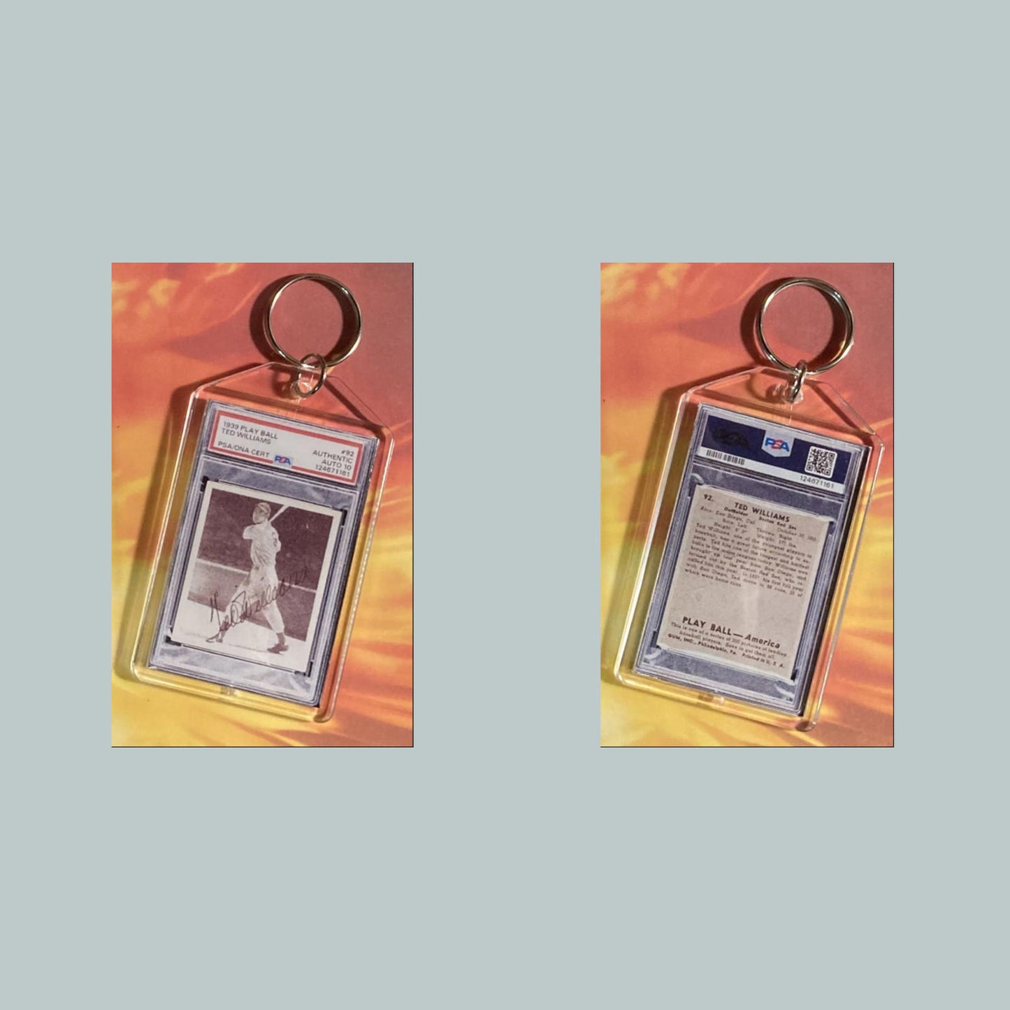 0697 Ted Williams 1939 Play Ball Auto Custom Hand Made Keychain