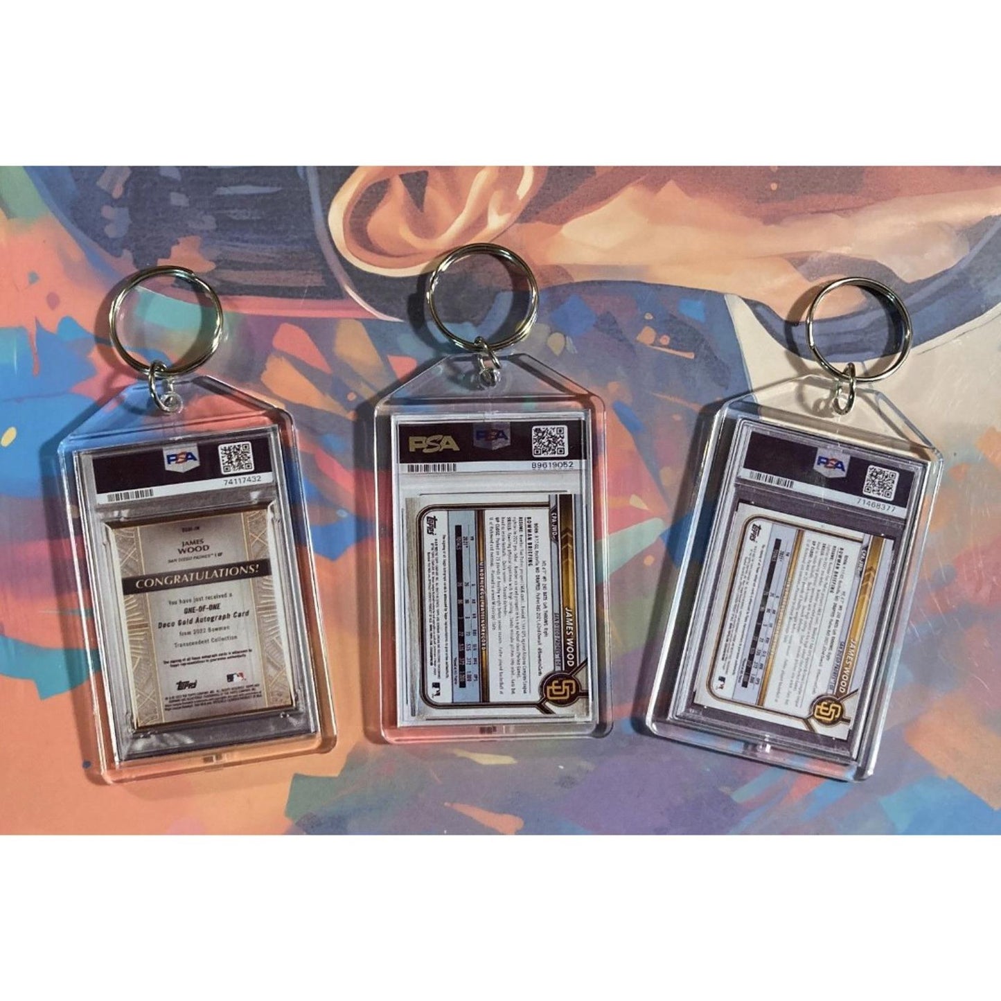 0227B James Wood 3 Pack Bundle - 3 Different Custom Novelty Keychains -Gift