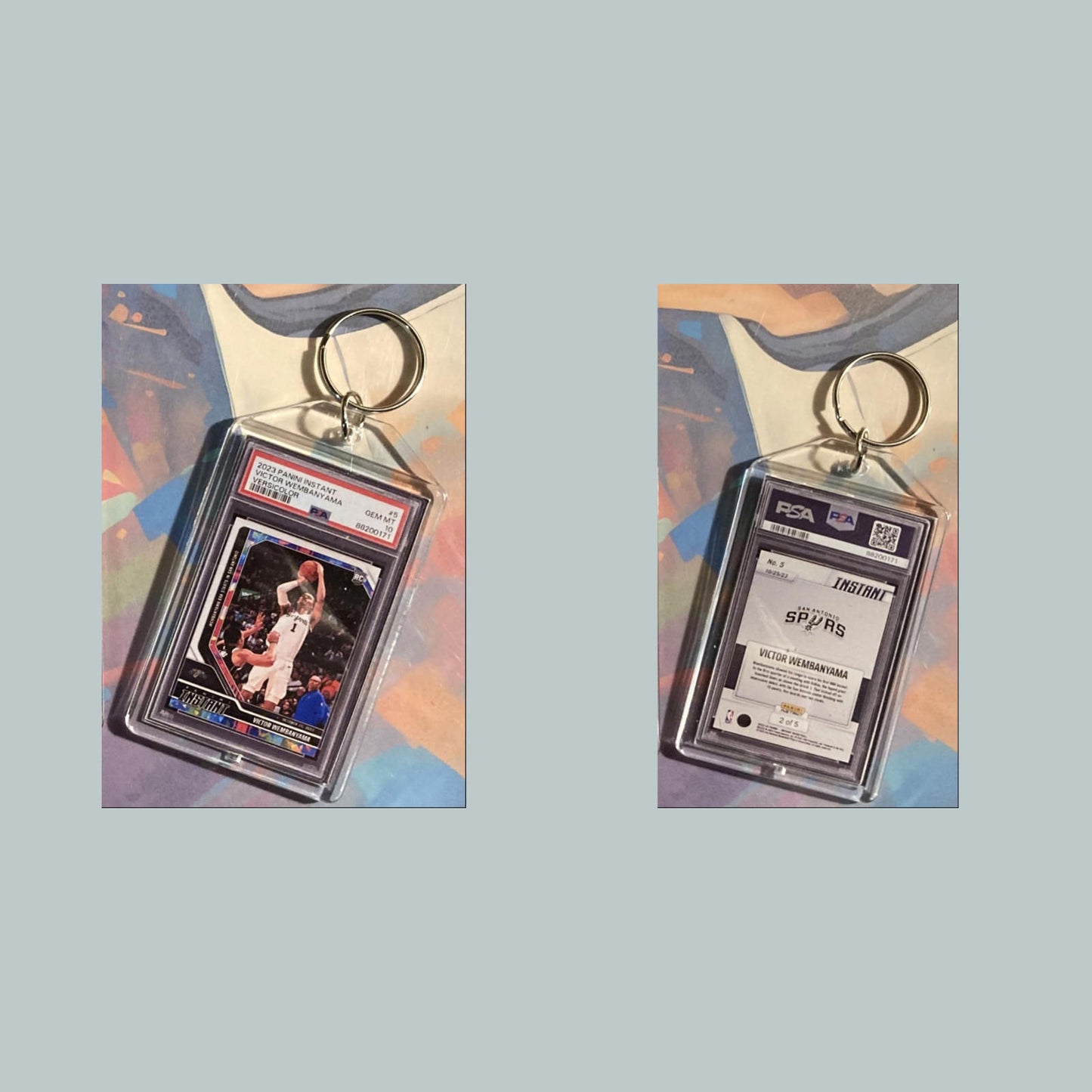 0589 2023 Panini Instant Victor Wembanyama Versicolor Custom Keychain Gift