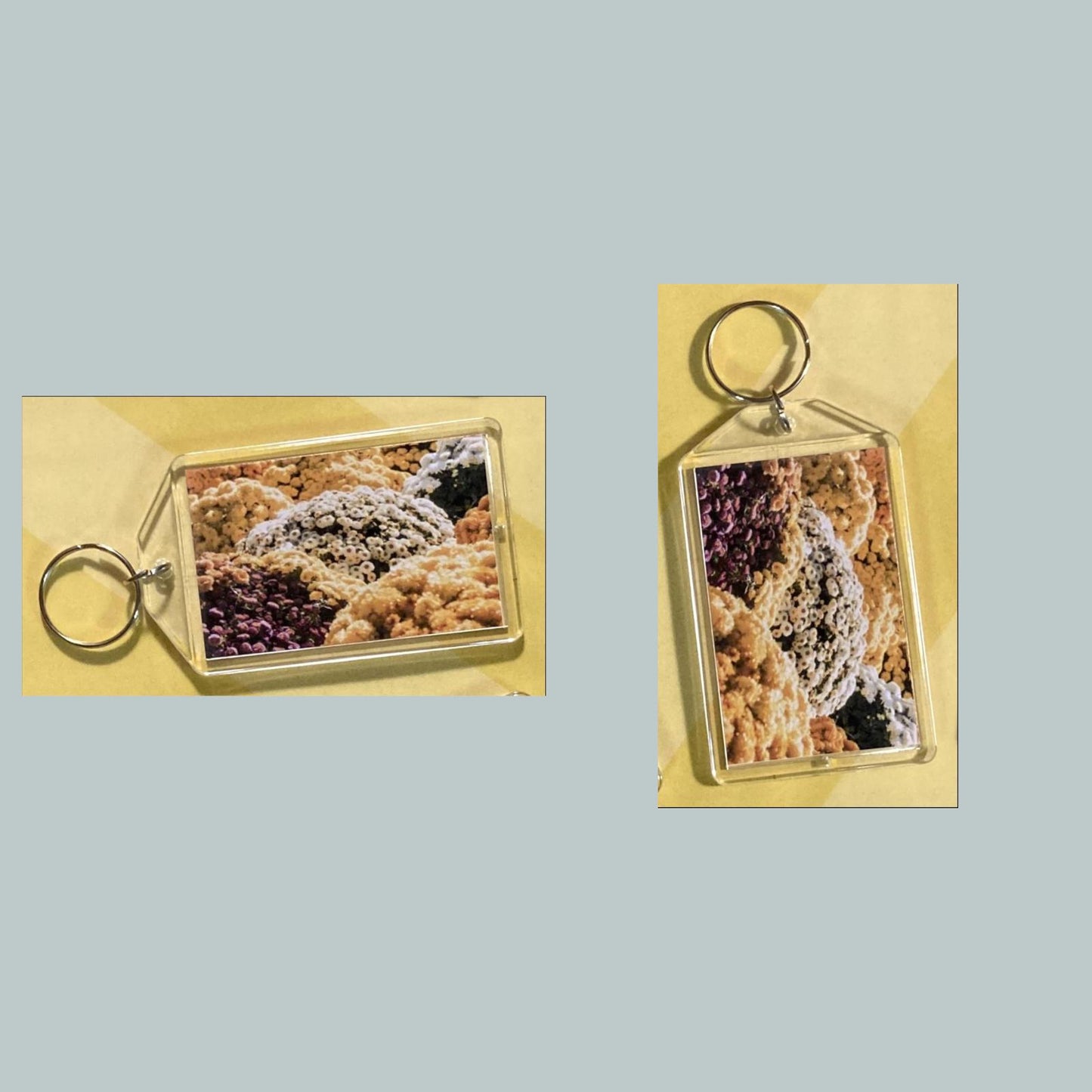 0724 Chrysanthemums Acrylic Keychain | Floral Keychain | Flower Lover Gift | Botanical Purse Charm | Backpack Accessory