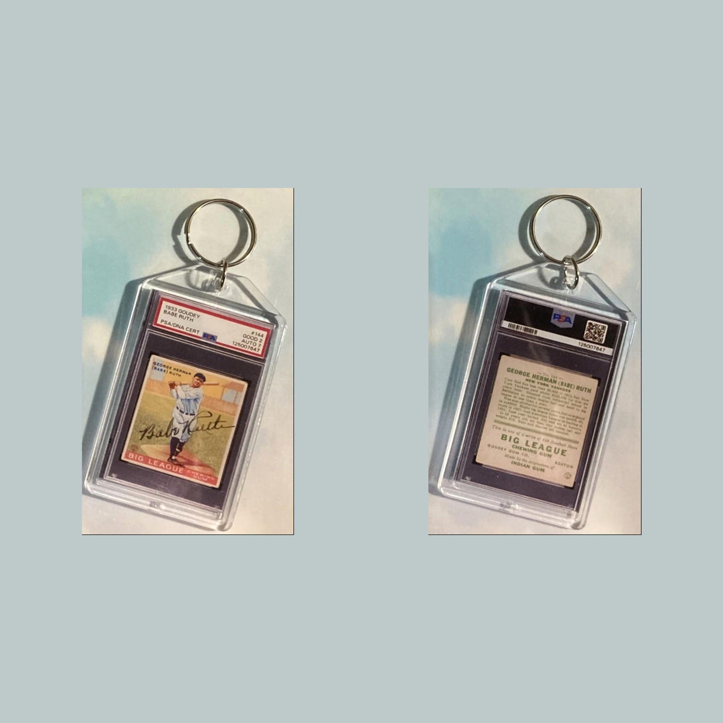 0690 Babe Ruth 1933 Goudey Auto Custom Hand Made Keychain