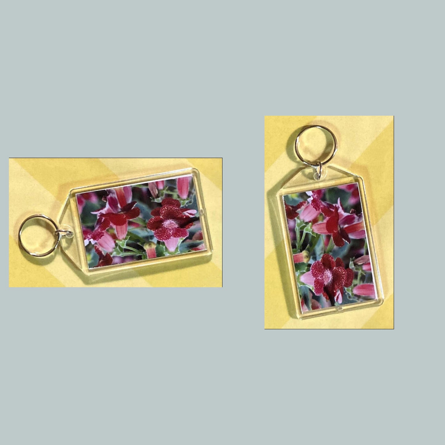 0745 Kohleria Acrylic Keychain | Floral Keychain | Flower Lover Gift | Botanical Purse Charm | Backpack Accessory