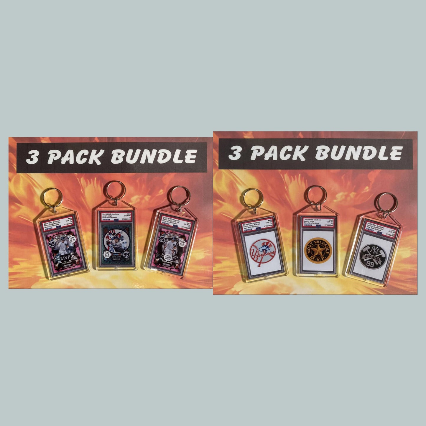 0802B Aaron Judge 3 Pack Bundle Custom Hand Made Keychains
