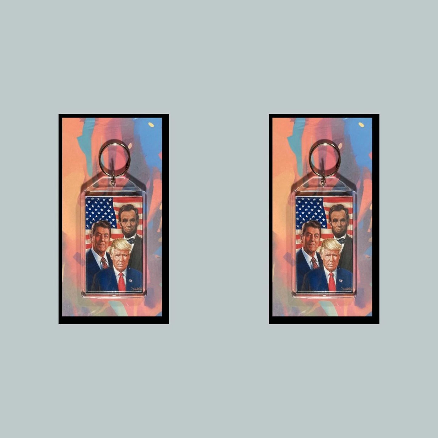 0331 Trump Reagan Lincoln Custom Hand Made Keychain-Makes A Great Gift