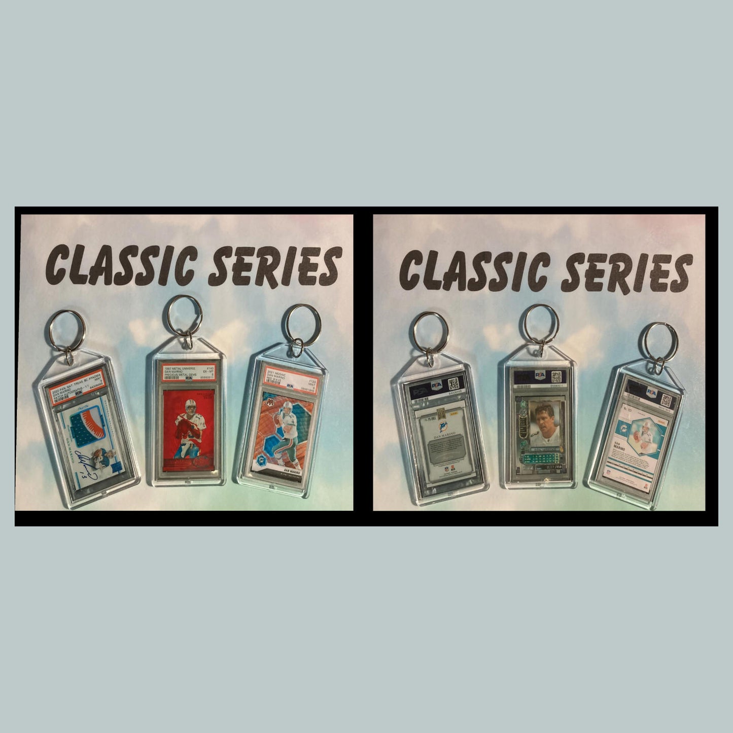 0504B Dan Marino 3 Pack Classic Bundle - 3 Different Custom Novelty Keychains