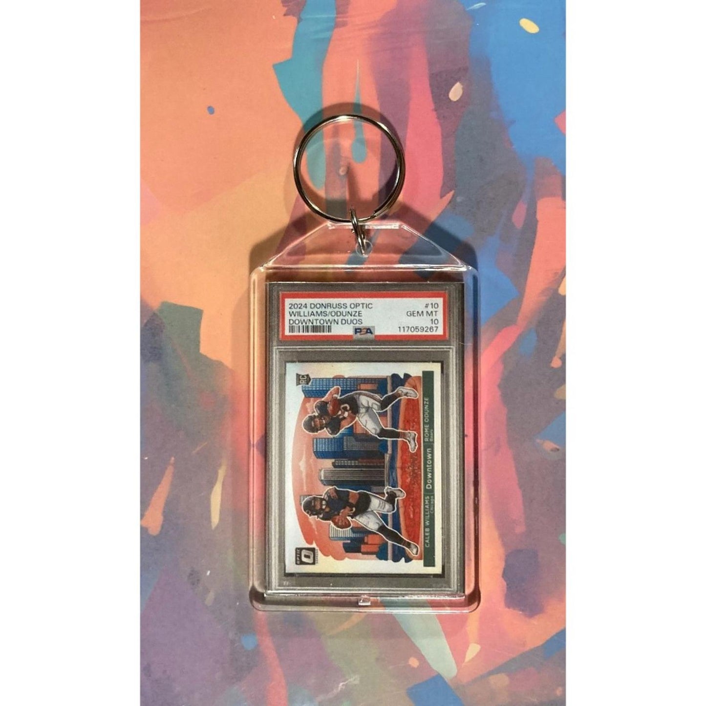 0116 Caleb Williams 2024 Panini Donruss Optic Downtown Duos Novelty Keychain