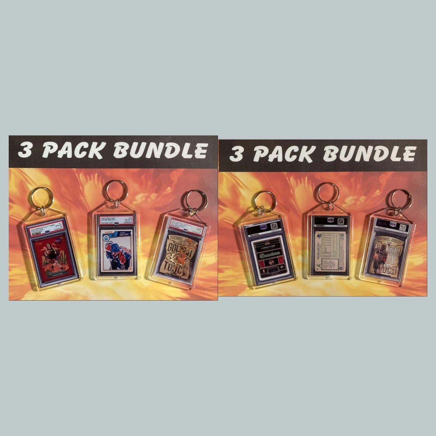3644B Caitlin Clark-Gretzky Auto-Jordan 3 Pack Custom Hand Made Keychain BKL KYC
