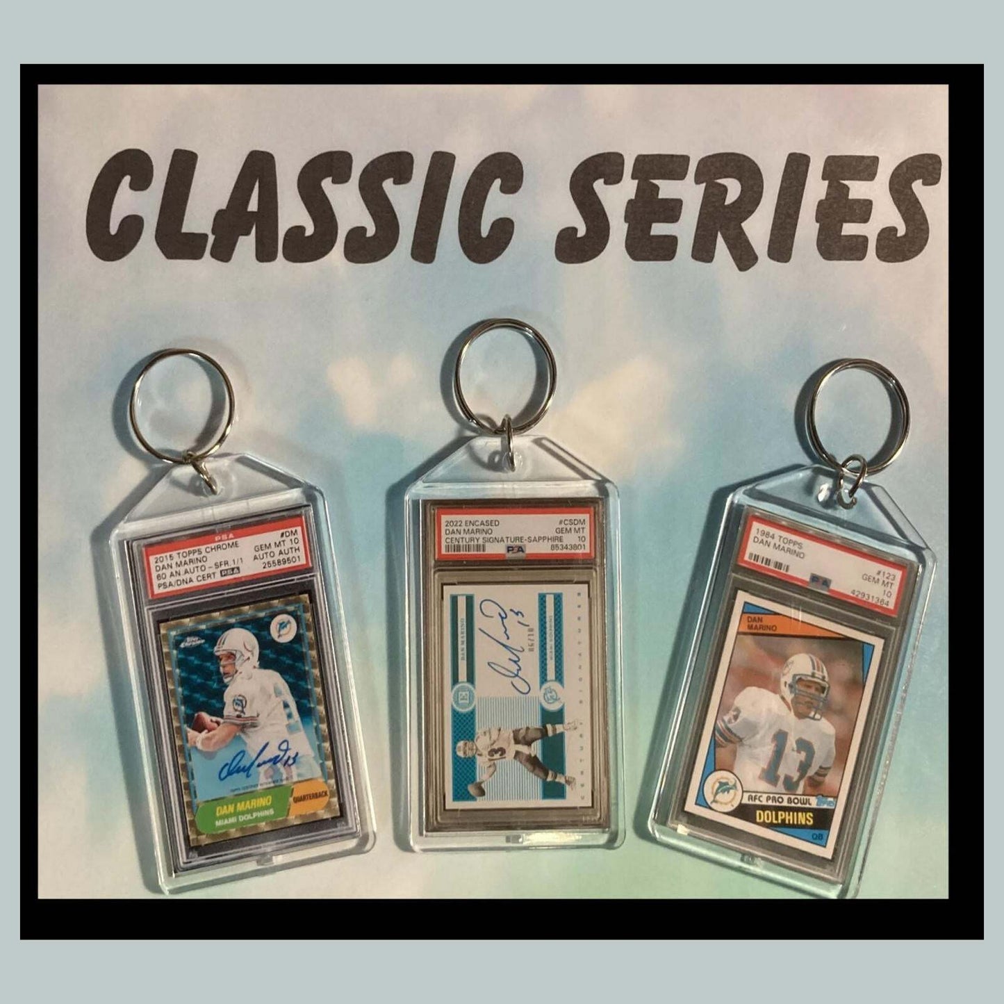 3462B Dan Marino 3 Pack Classic Bundle - 3 Different Custom Novelty Keychains FBL