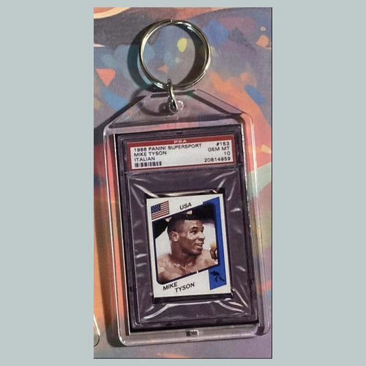 3542 1986 Panini Supersport Mike Tyson Rookie Italian Version Custom Keychain MSC KYC