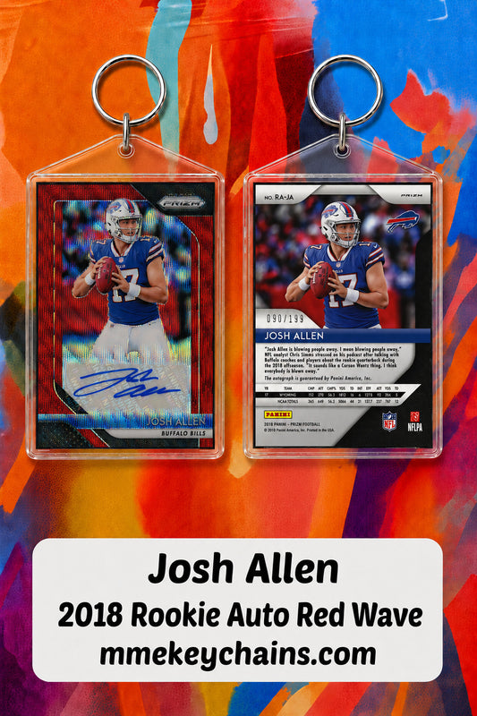 0009 Josh Allen 2018 Rookie Auto Red Wave Novelty Keychain FBL FBL