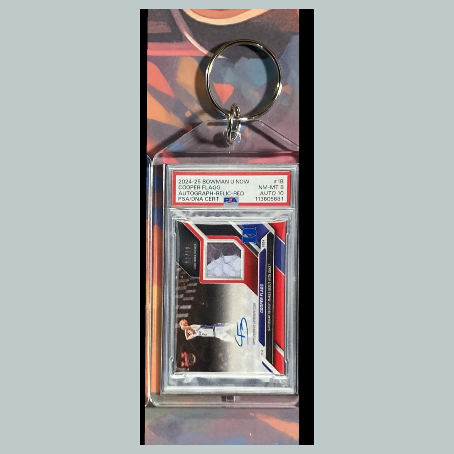 0118	Cooper Flagg 2024 Bowman U Now Red Patch Auto Custom Made Novelty Keychain