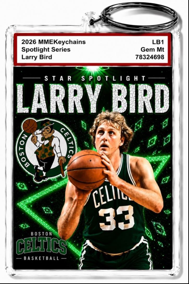 3574 Larry Bird Keychain Custom Premium Handmade Keychain With Nameplate BKL KYC