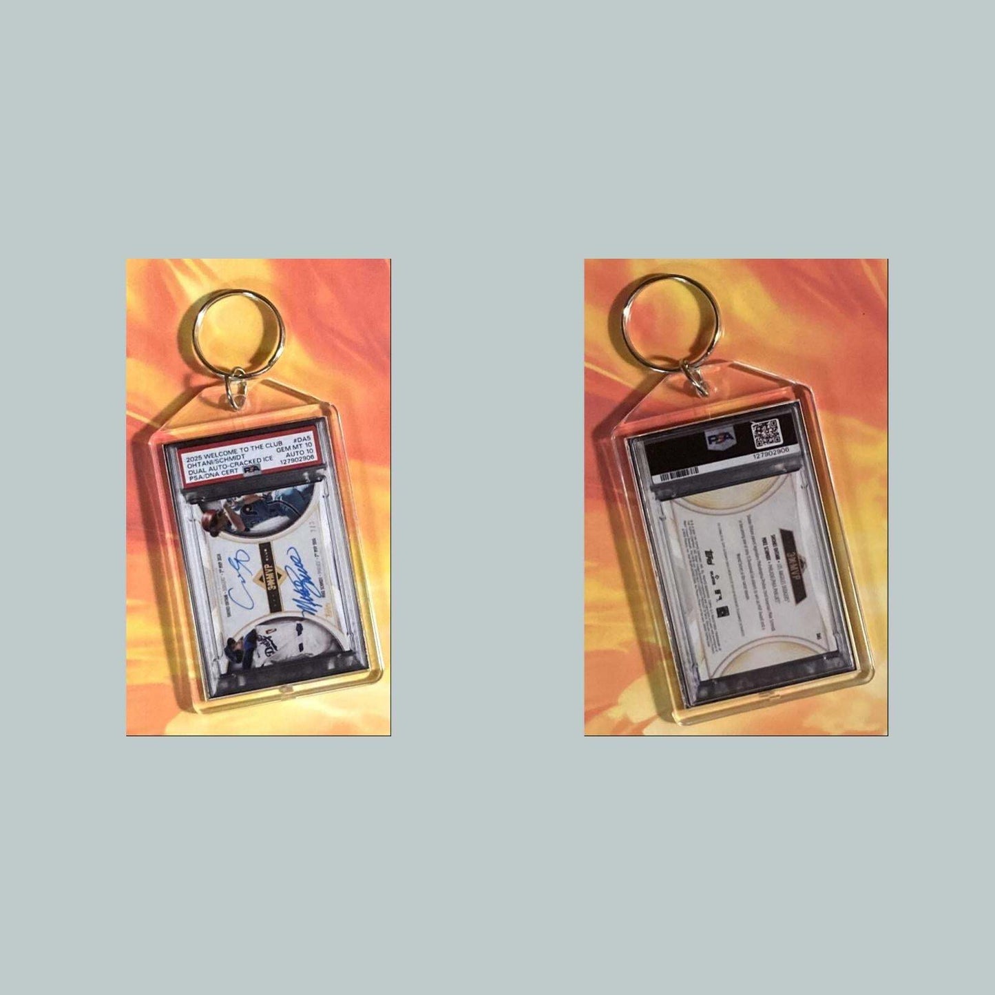 3689 Shohei Ohtani/Mike Schmidt 2025 Topps Welcome To The Club Custom Keychain BBL KYC