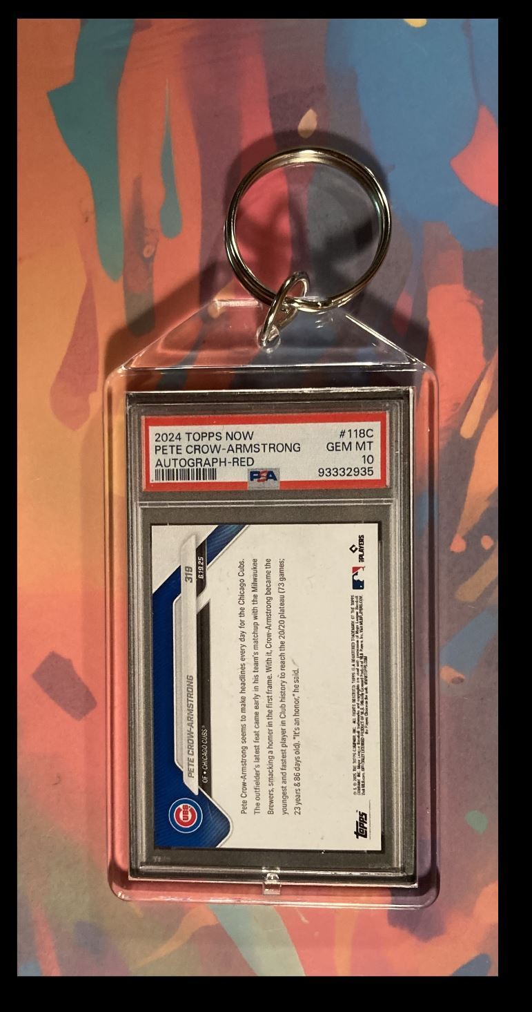 3029 Pete Crow-Armstrong 2024 Topps Now Auto Keychain - Great Gift BBL KYC