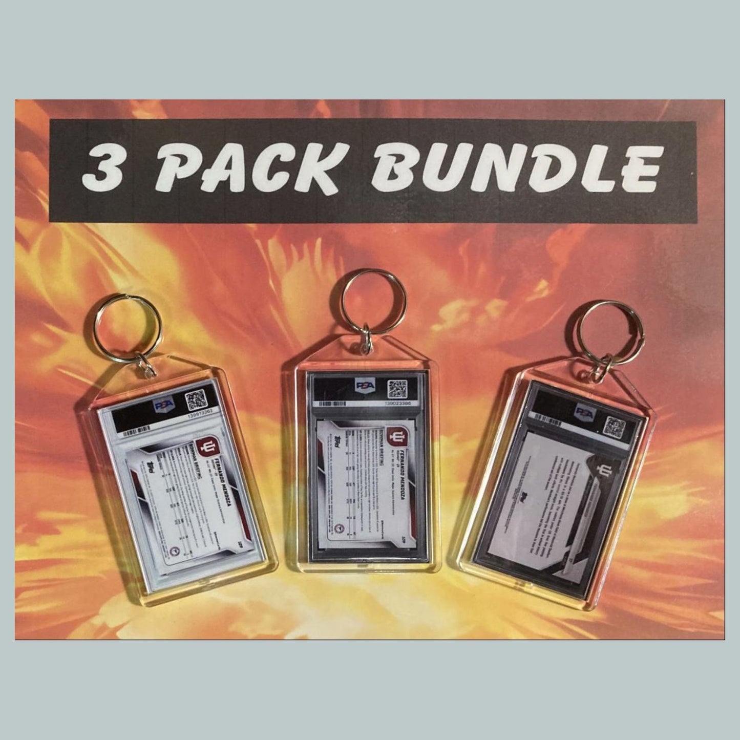3735B  Fernando Mendoza Custom Hand Made Novelty Keychains 3 Pack Bundle FBL
