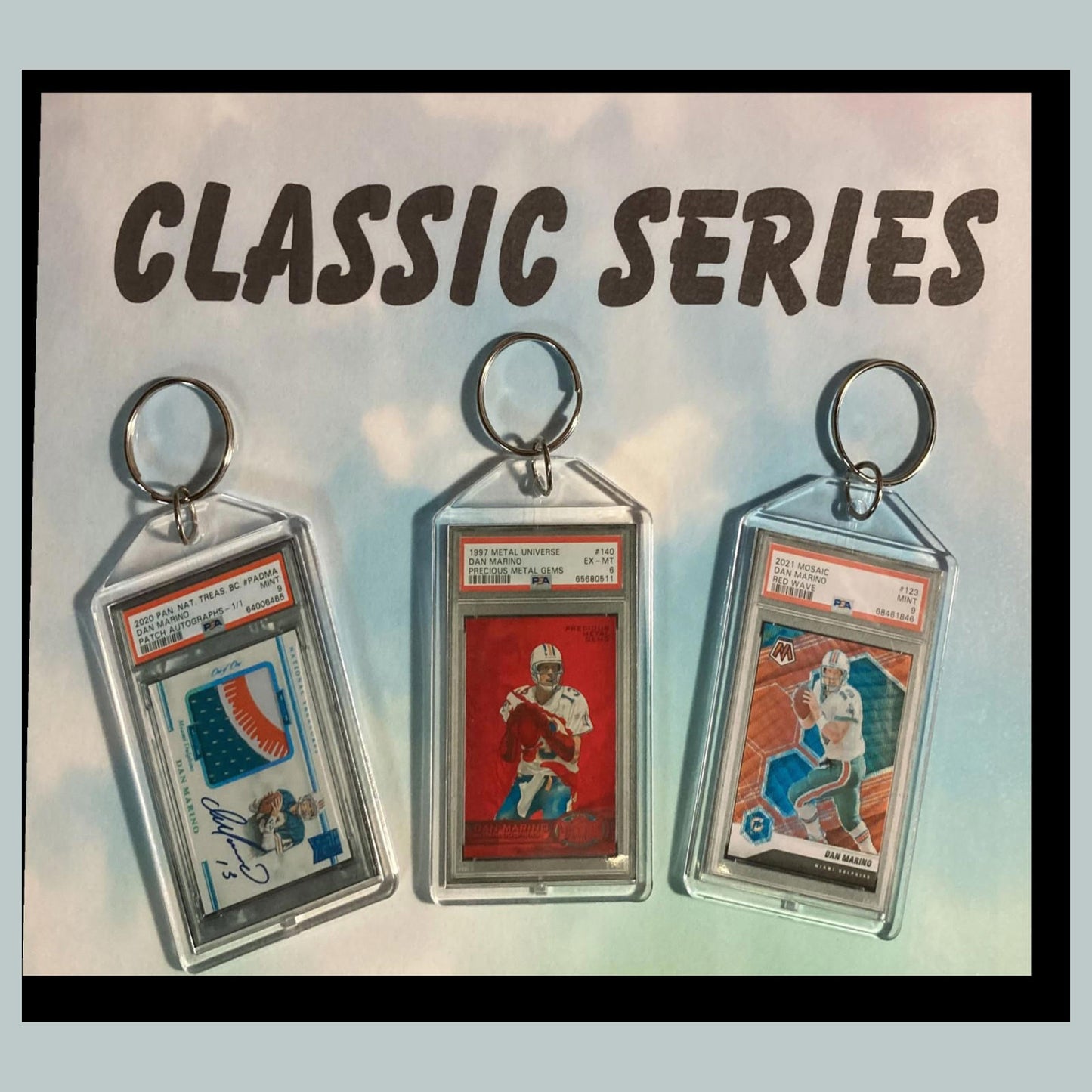 0504B Dan Marino 3 Pack Classic Bundle - 3 Different Custom Novelty Keychains