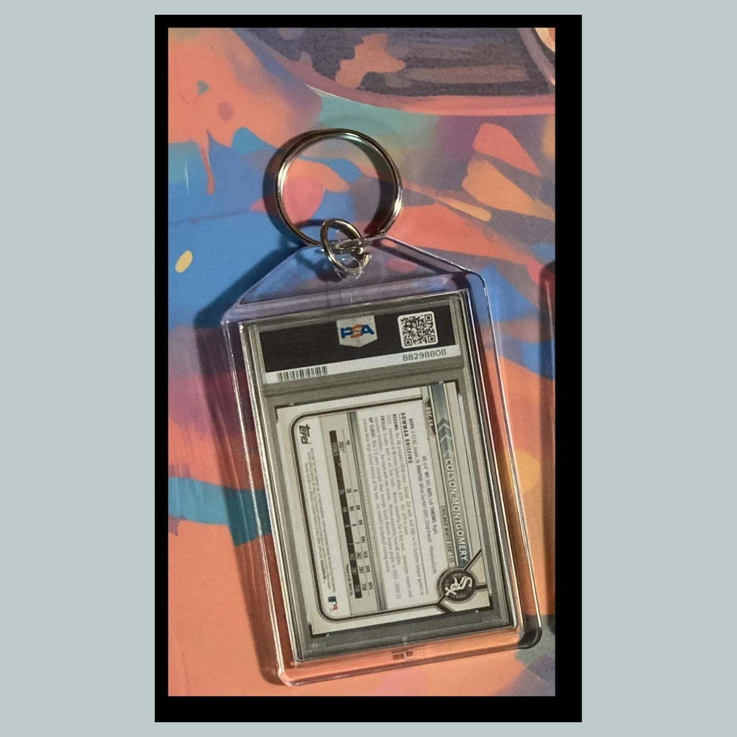 3499 Colson Montgomery 2022 Chrome Draft Padparadscha Custom Hand Made Keychain BBL KYC