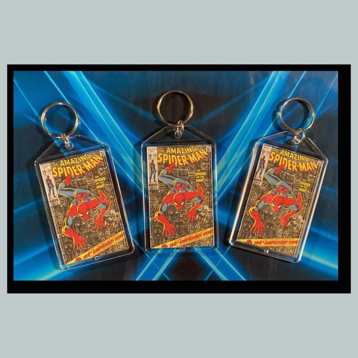 3402B Spider Man Classic  3 Pack Bundle -3 Diff Custom Novelty Keychains CMC