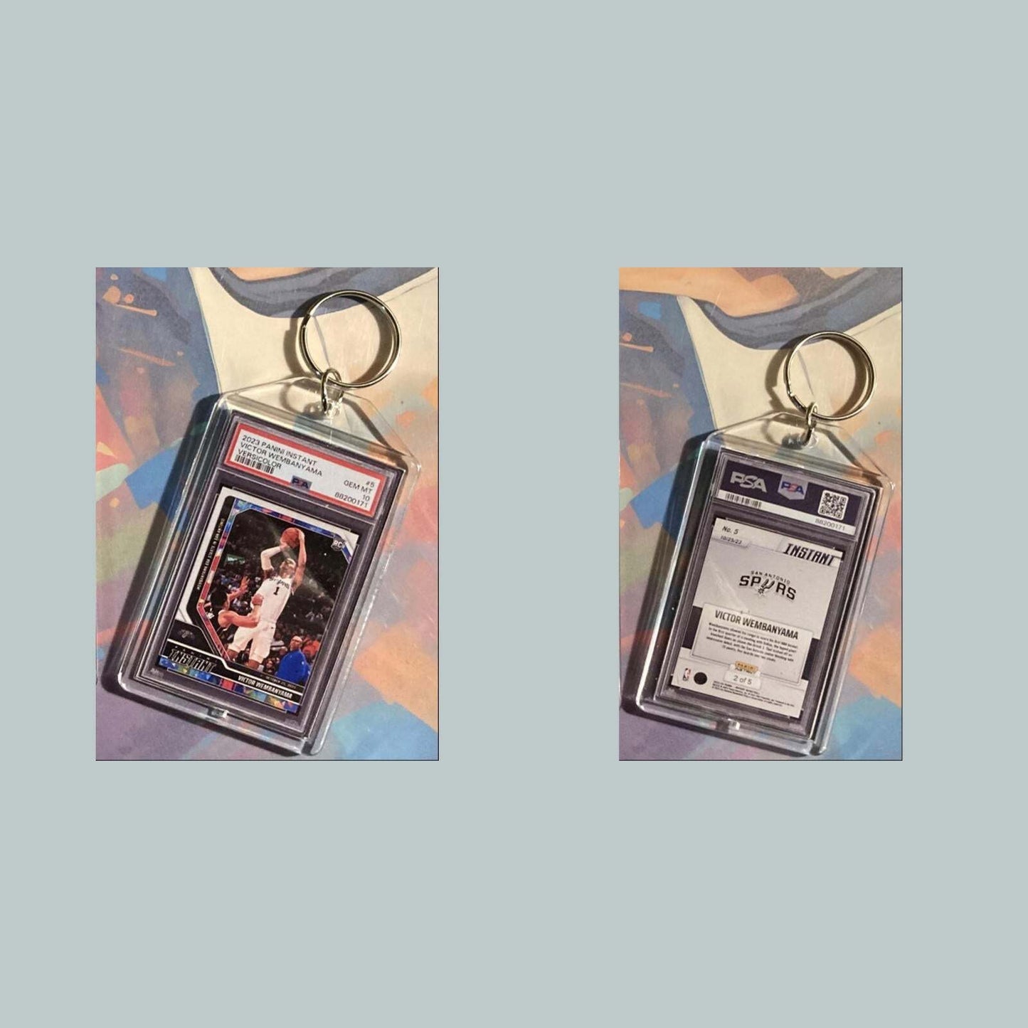 3546 2023 Panini Instant Victor Wembanyama Versicolor Custom Keychain Gift BKL KYC