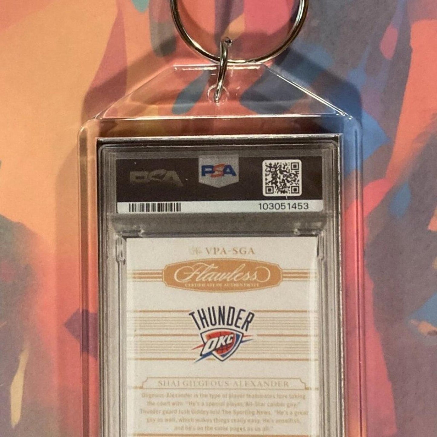 0102	Shai-Gilgeous Alexander 2021 Panini Flawless Patch Auto Novelty Keychain