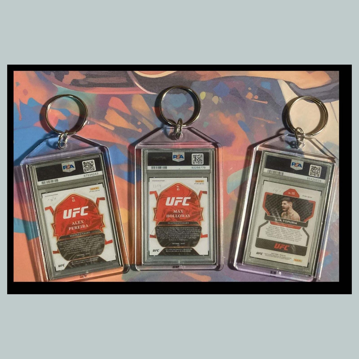 3452B Alex Pereira/Holloway/Topuria 3 Pack Bundle -3 Different Novelty Keychains MSC KYC