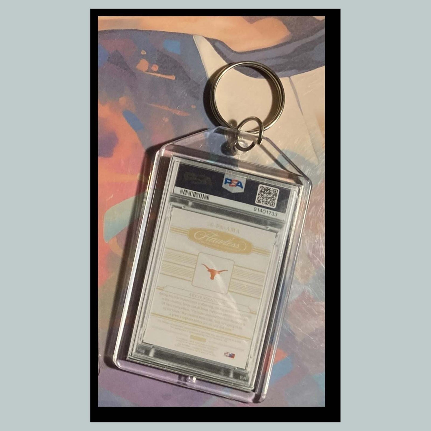 3491 Arch Manning 2023 Panini Flawless Patch Auto Custom Hand Made Keychain Gift FBL
