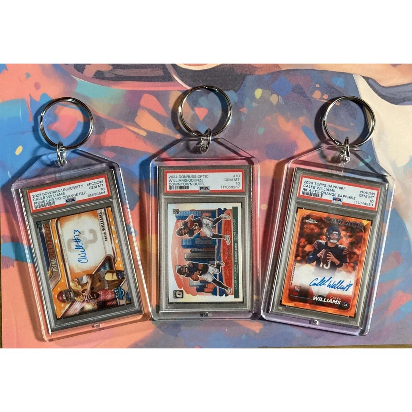 0192B Caleb Williams 3 Pack Bundle - 3 Different Custom Novelty Keychains -Gift