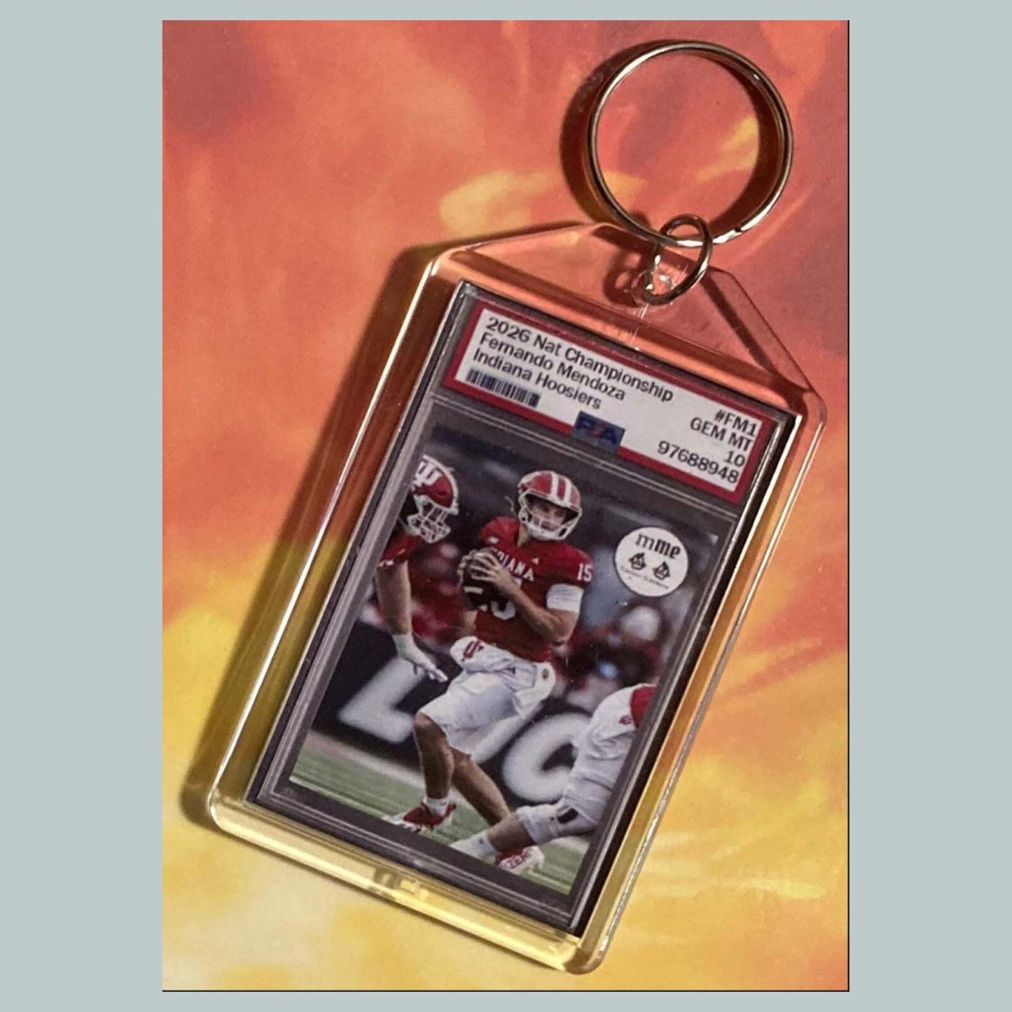3738 Fernando Mendoza 2026 Nat Championship Mockup Custom Hand Made Keychain FBL