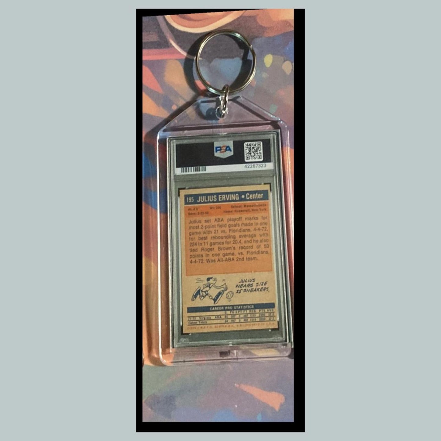 0485 Julius Erving1972 Rookie Custom Made Novelty Keychain - Makes A Great Gift