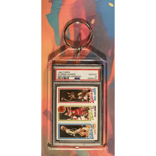 0036 Larry Bird/JE/MJ 1980 3 Panel Rookie - Custom Made Keychain -  Great Gift