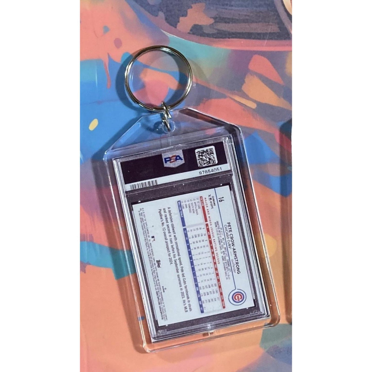 0169 Pete Crow-Armstrong 2024 Topps Chrome Lightboard Logo Novelty Keychain