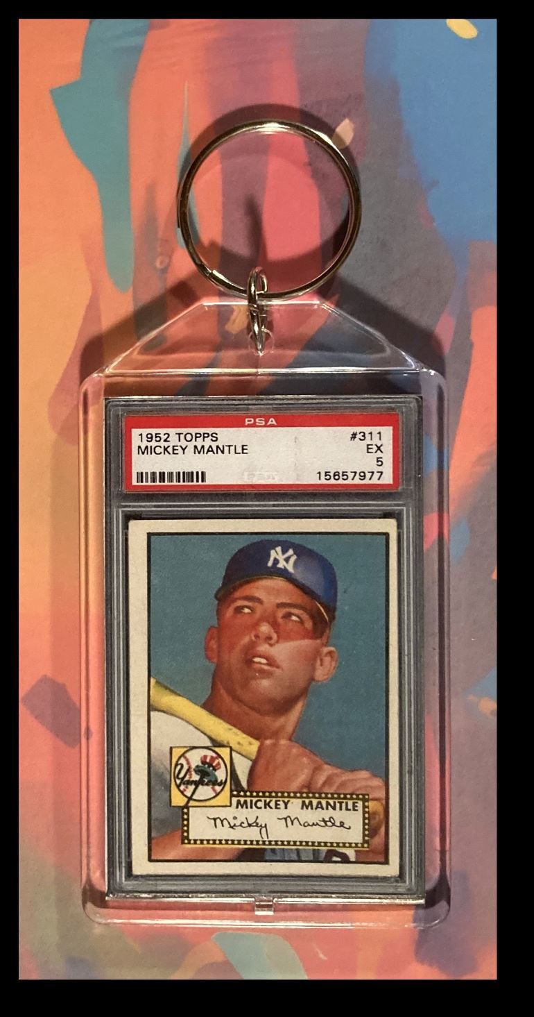 2960 Mickey Mantle 1952 Rookie PSA Style -Custom Keychain - Makes A Great Gift KYC BBL
