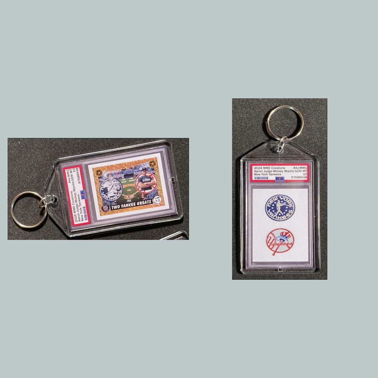 0832 Aaron Judge/eltnaM yekciM Mockup Custom Hand Made Keychain