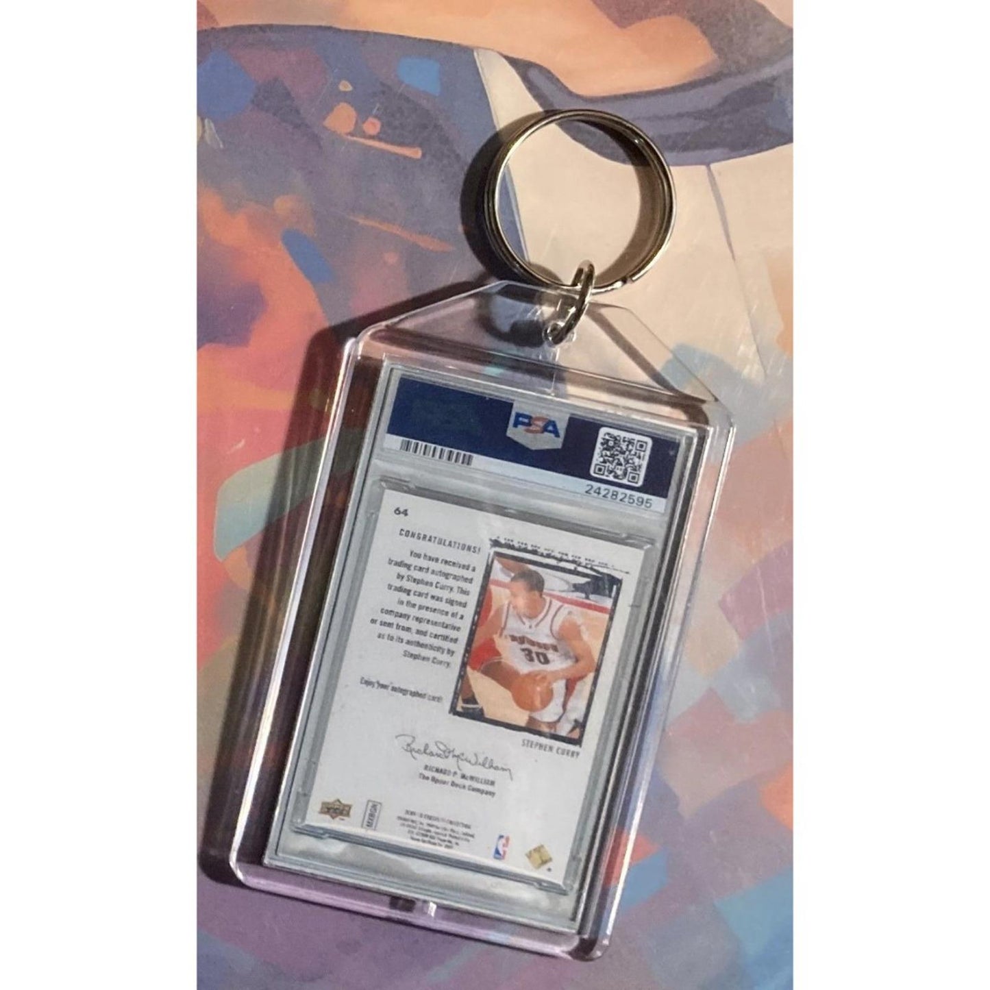 0021 Stephen Curry 2009 UD Exquisite Collection -Custom Made Keychain