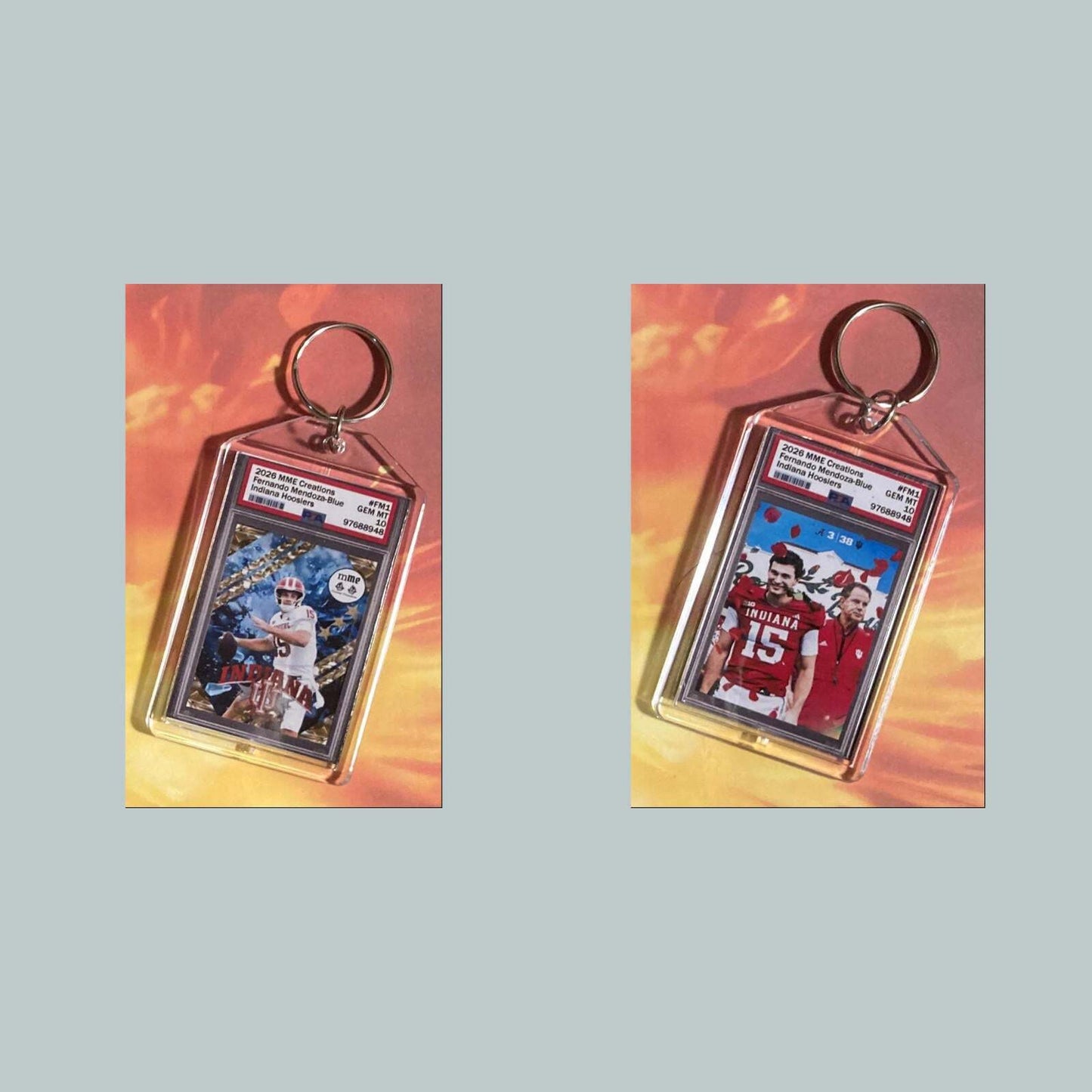 3754 Fernando Mendoza Blue Ice Custom Hand Made Keychain FBL
