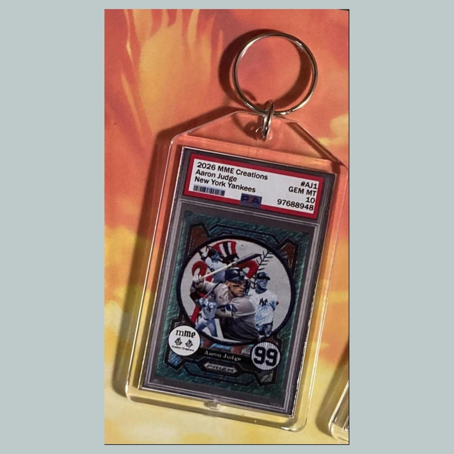 3758 Aaron	Judge Green Shimmer Custom Hand Made Keychain Makes A Great Gift BBL KYC