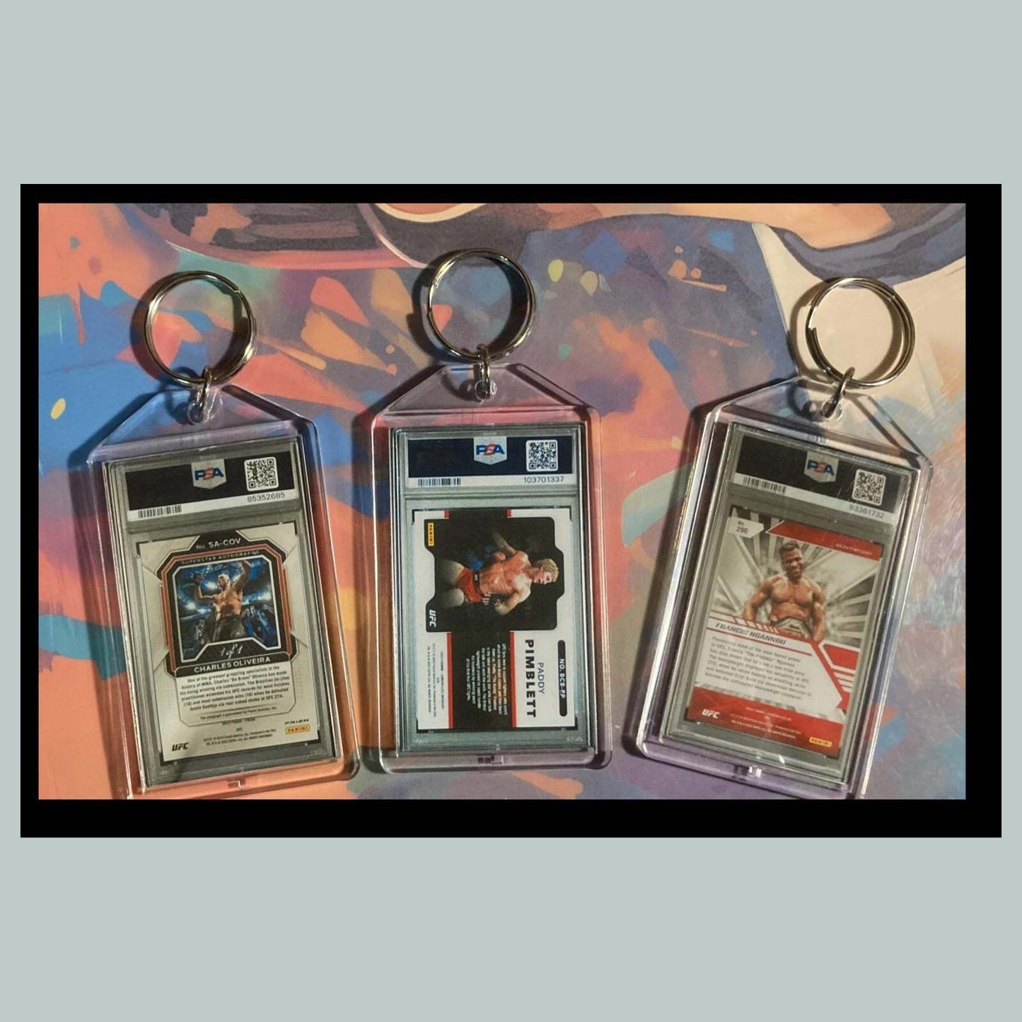 3456B Charles Oliveira/Pimblett/Ngannou 3 Pack Bundle - 3 Different Keychains MSC KYC