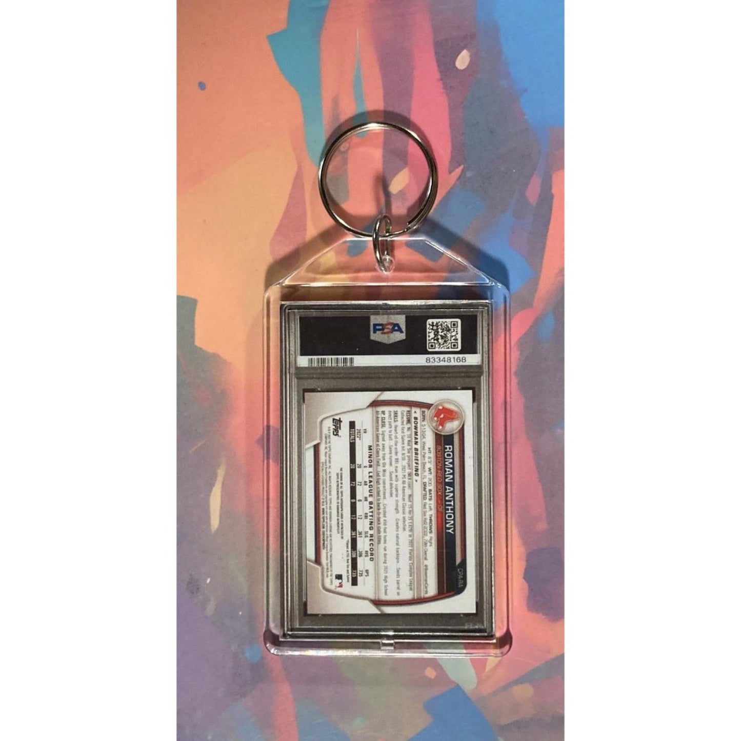 0114 Roman Anthony 2023 Bowman Chrome Prospect Gold Auto Novelty Keychain-Gift