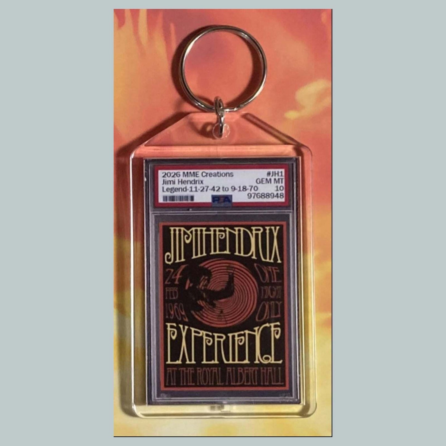 3744 Jimi Hendrix Mockup Custom Hand Made Novelty Keychain MSC KYC