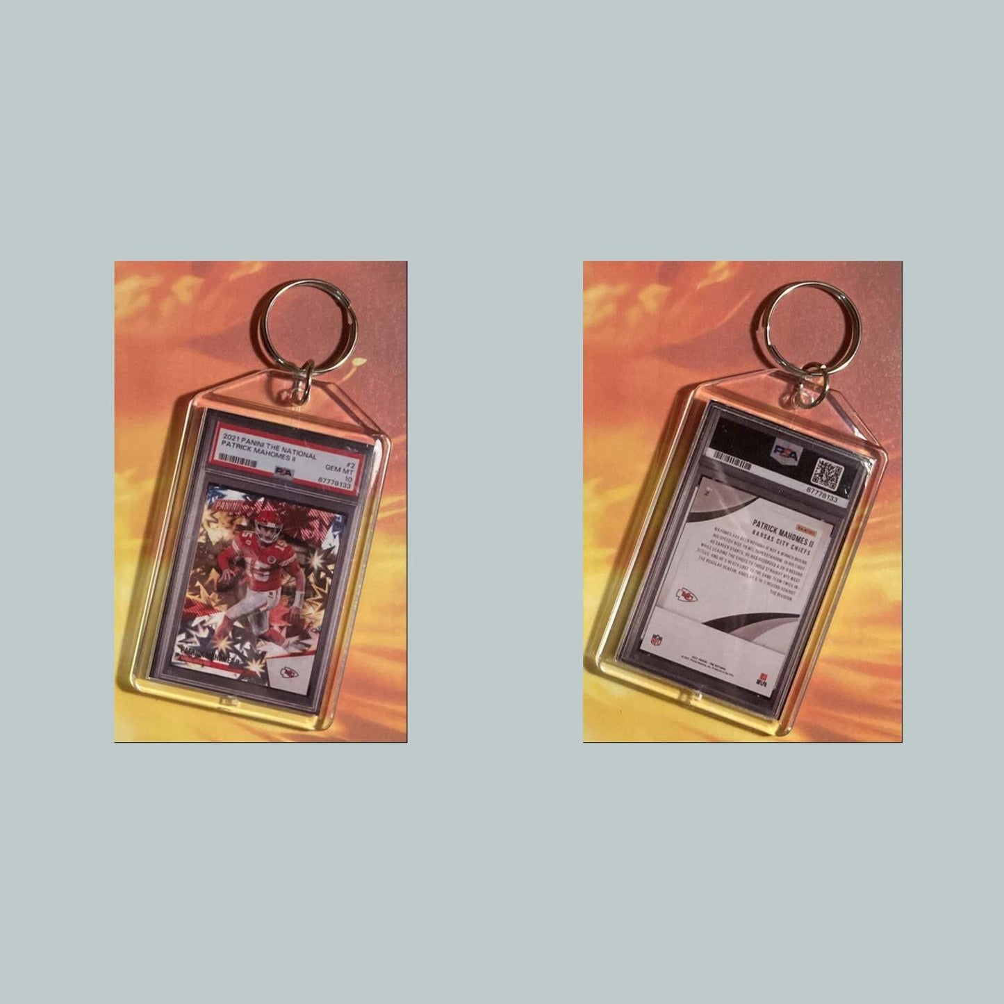 3619 Patrick Mahomes 2021 Panini The National Kaboom Custom Keychain FBL
